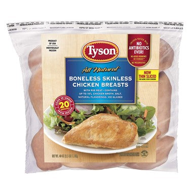 Tyson All Natural Boneless Chicken Breast 2.5 Lb